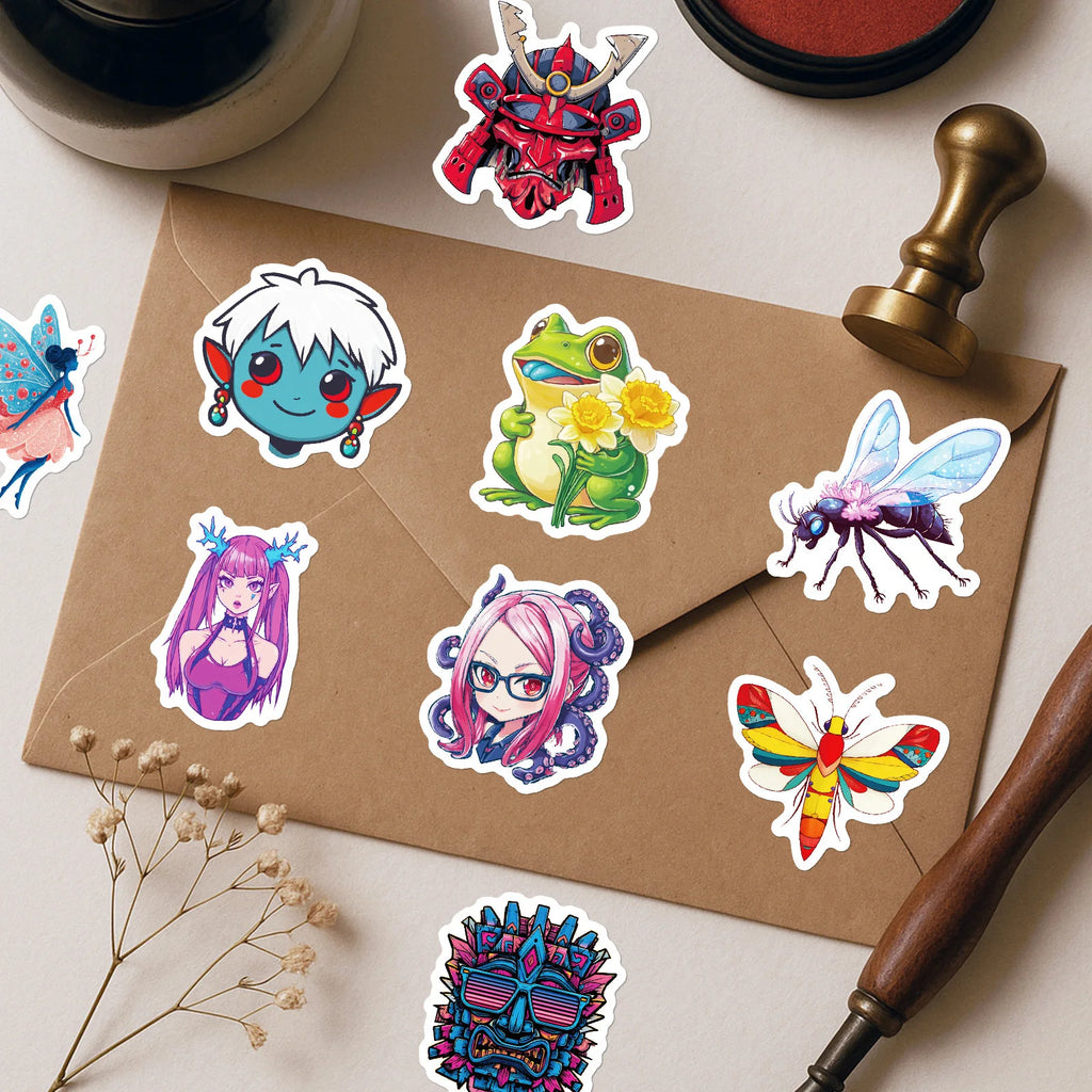 56/112 Pcs New Y2K Abstract Art Weird Funny Stickers DIY Room Furniture Envelope Notebook Stationery Box Helmet Skateboard Decal