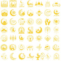 50PCS Eid Mubarak Print Stickers Notebook Gold Stamping Laptop Bicycle Graffiti Luggage Cartoon Suitcase Graffiti Laptop Sticker