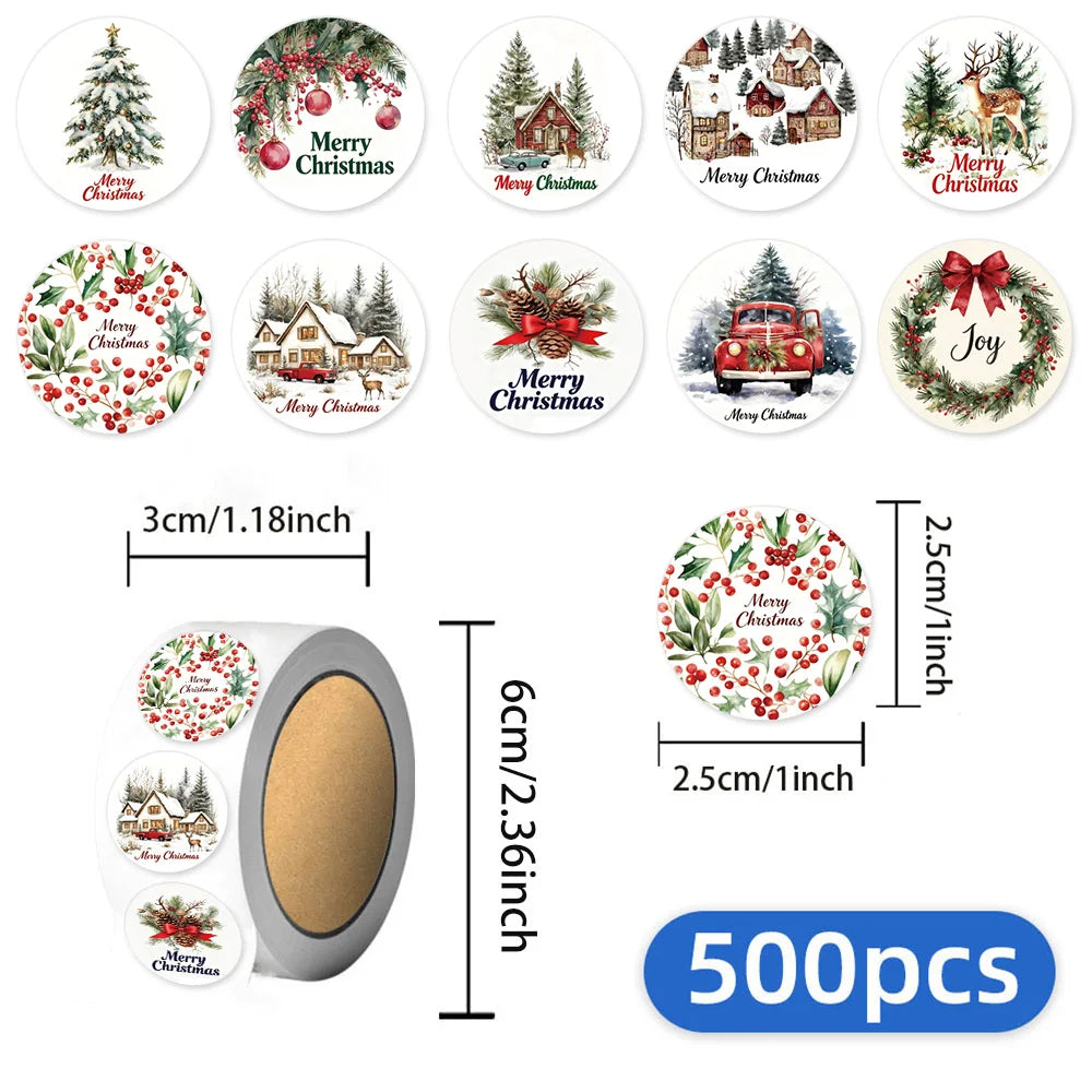 500PCS Merry Christmas Fun Graffiti Small Group Stickers DIY Phone Case Laptop Water Cup Christmas Reward Stickers