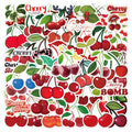 60/120PCS Fruit Cute Cherry Graffiti Sticker Car Luggage Case Water Cup Scooter Waterproof Stationery Sticker