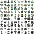 100PCS Black Retro Magic Forest Witch Series Stickers DIY Decorative Flat Transparent Stickers