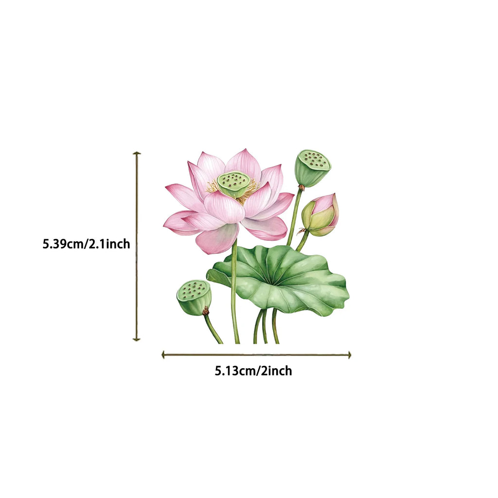 100Pcs Flower Transparent PET Waterproof Sticker Natural Plant Decoration Phone Case DIY Sticker Laptop Decal Skins