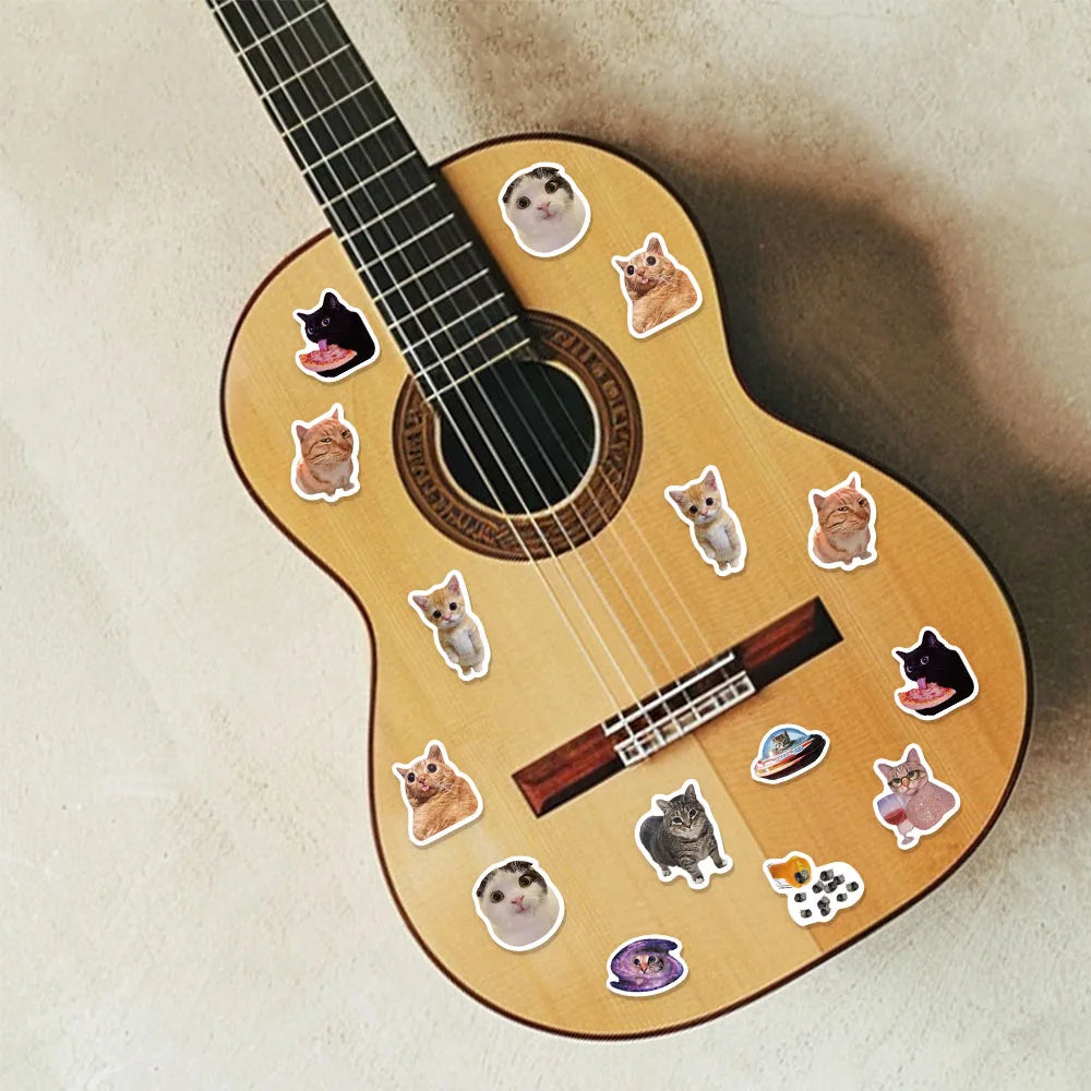 500PCS Cartoon Cat Style Reward Stickers 10 Different 2.5cm/1.0-inch Meow Learning Reward Set Party Gift Stamps