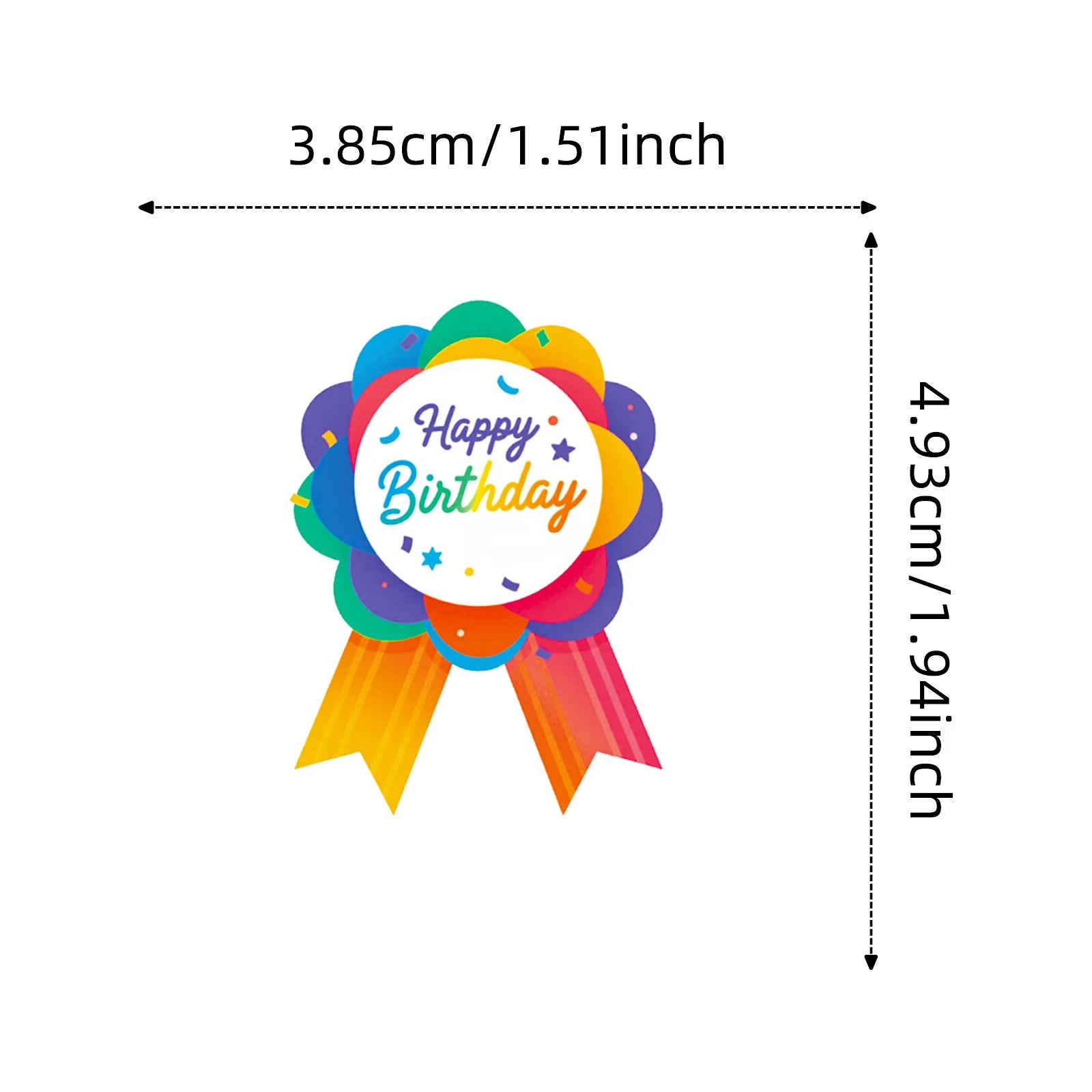 56/112 Pcs Happy Birthday Colorful Badge Stickers for Party Decor Reward Drawer, Desk School Supplies Fridge Suitcase Desk