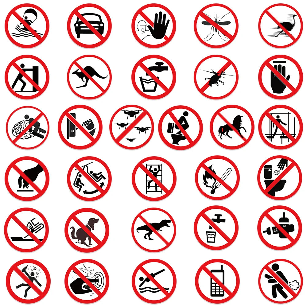 62 Funny no sign stickers, luggage, notebook, guitar, skateboard, waterproof PVC graffiti stickers