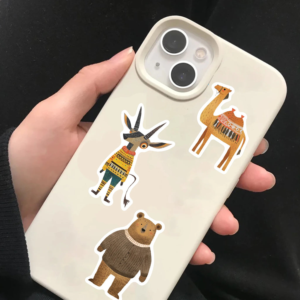 55PCS Funny Clothing Animals Print Sticker Notebook Graffiti Waterproof Cool Phone Guitar Suitcase Bicycle Laptop Sticker