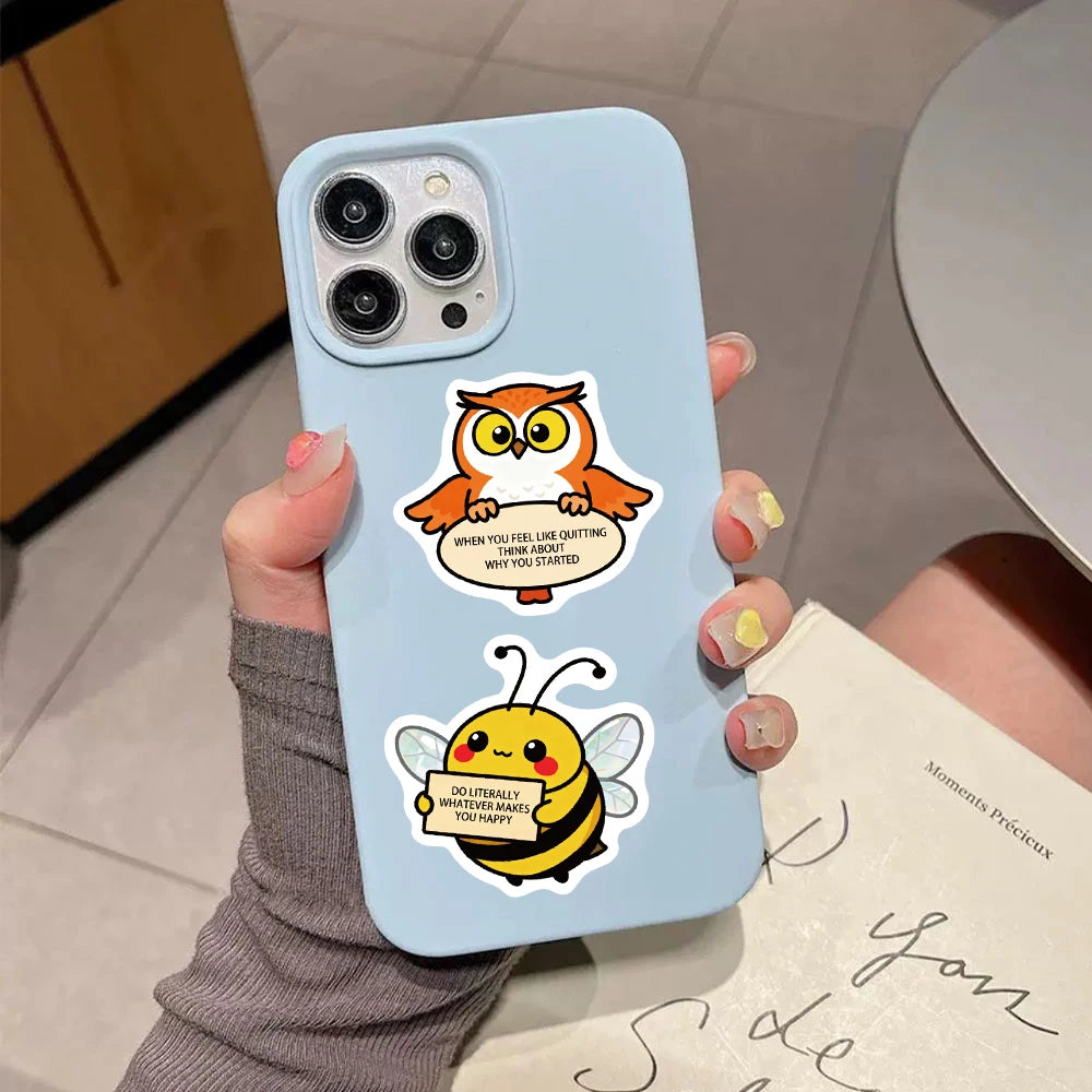 50PCS Funny Emotional Support 2 Graffiti Stickers Fun Cartoon Animal DIY Manual Label Brochure Laptop Tablet Stickers