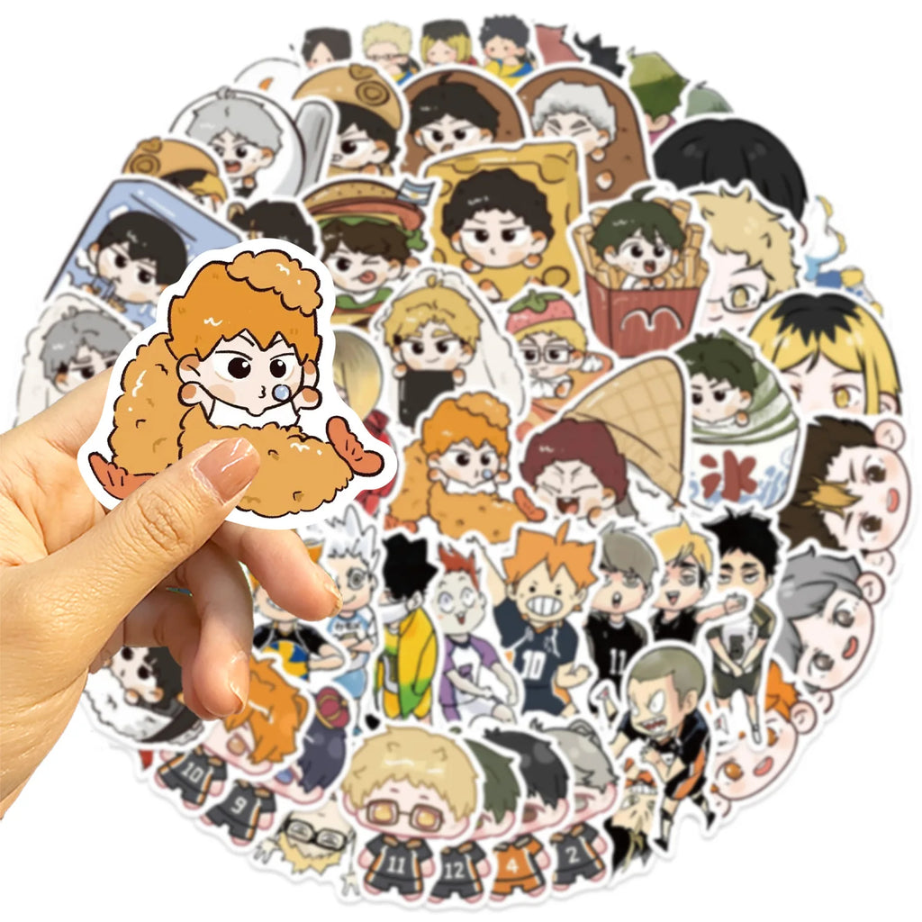 56/112PCS Volleyball Teen Cartoon Sticker DIY Waterproof Decoration Insulated Cup Luggage Case Stationery Sticker