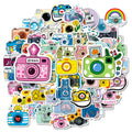 56/112 Pcs New Cartoon Camera Photography Doodle Stickers Creative Cute Handmade Decal Reward for Stationery Box Phone Fridge