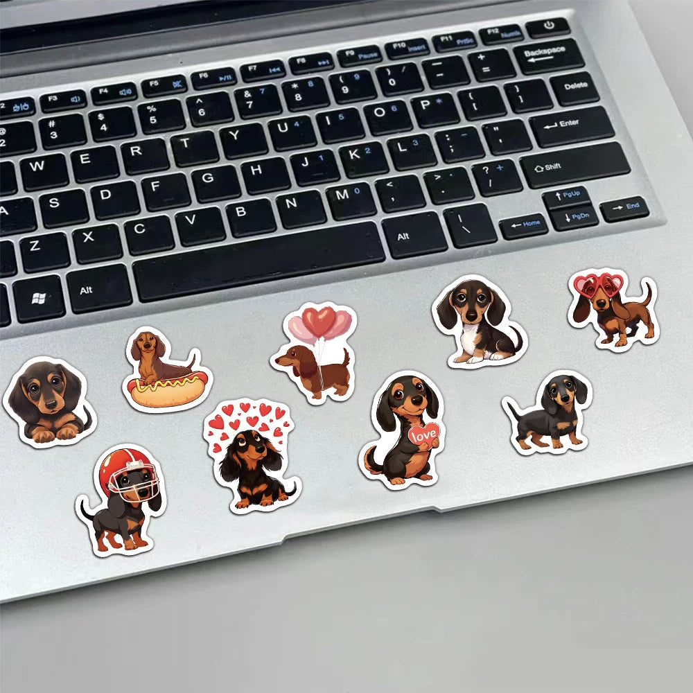 500PCS Cute Sausage Dog Style Reward Stickers 10 pieces 2.5cm/1.0-inch Dog Learning Reward Set Party Gift Stamps
