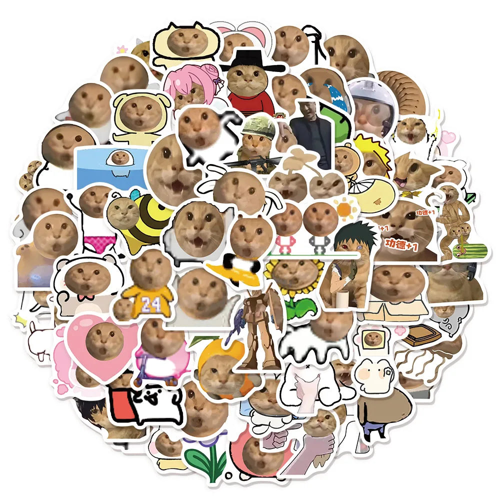 70PCSFunny Spider Old Cat Network Popular Fun Graffiti Stickers DIY Manual Scrapbook Notebook Tablet Toy Stickers