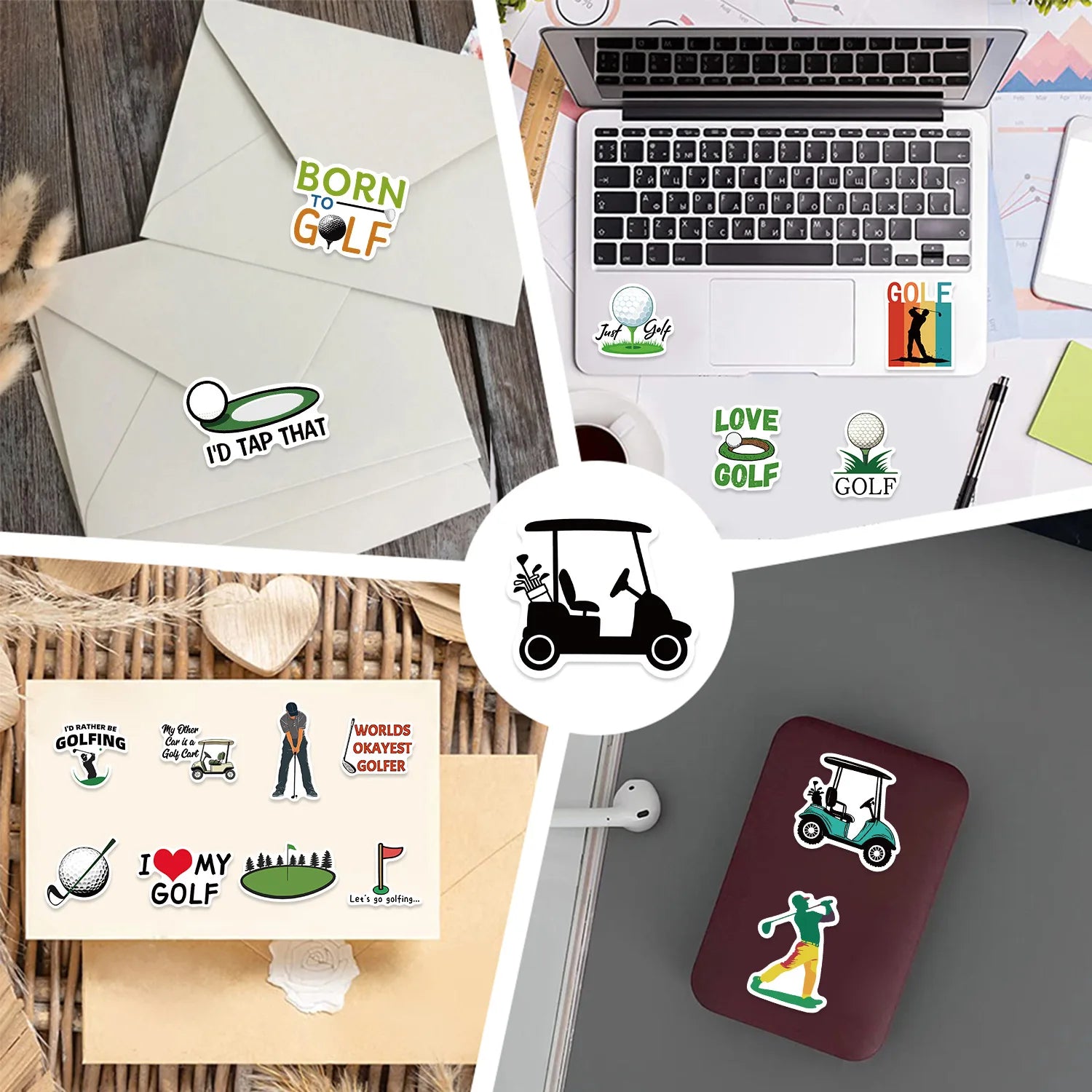 50PCS Cartoon Golf Graffiti Stickers Decor Guitar Notebook Luggage DIY Waterproof Stickers