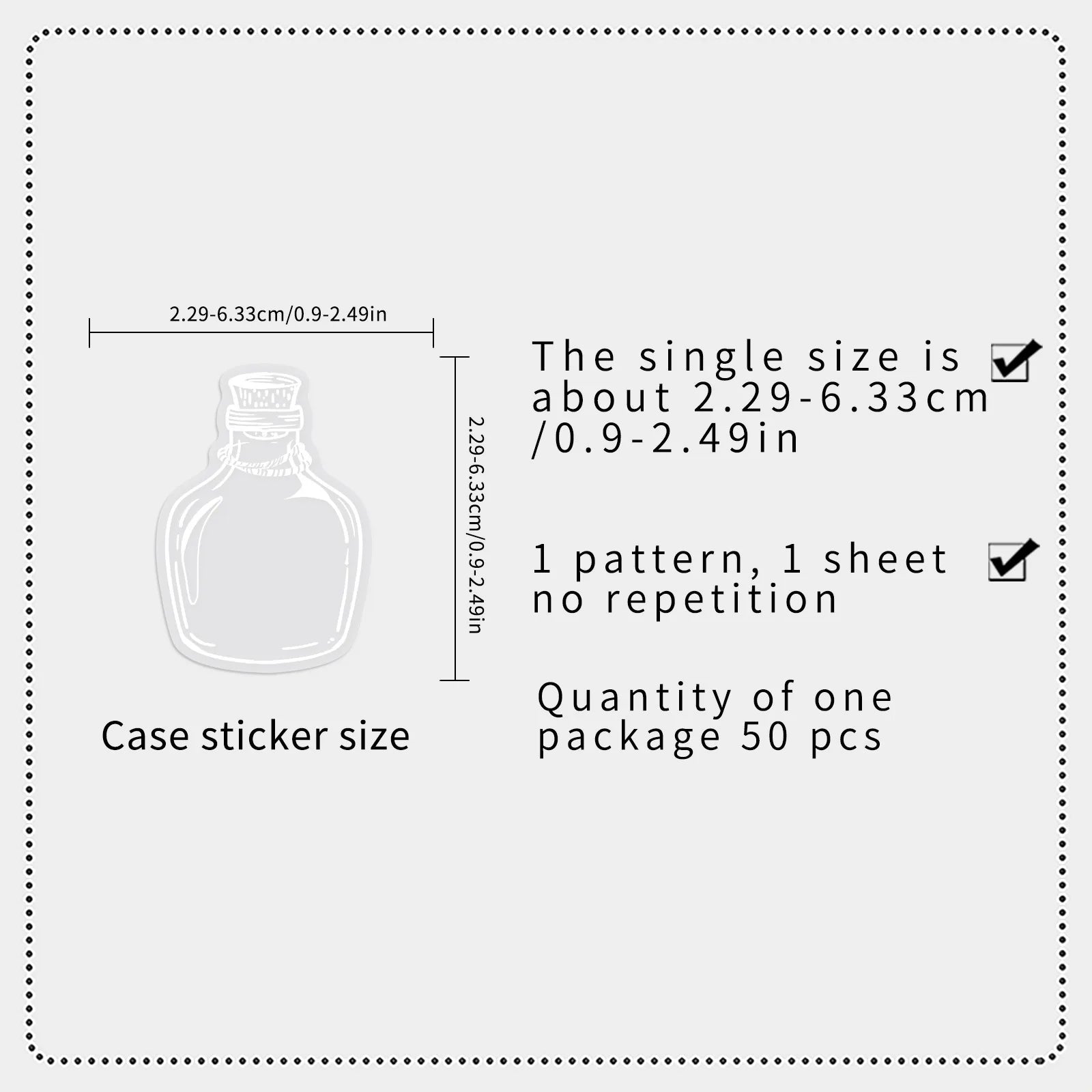 50/100PCS Transparent Wish Bottle Sticker Cartoon Bottle PET Miniature Waterproof Decoration DIY Water Bottles Sticker