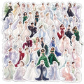 50/100 Pcs Cute Bride in Wedding Dress Stickers for Cup Wardrobe Fridge Stationery Box Guitar Piano Lunch Box Reward Decals