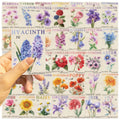 50/100PCS Cartoon Retro Stamps Flower/Marine Aesthetics DIY Waterproof Stickers For Decor Guitar Notebook Luggage Stationary