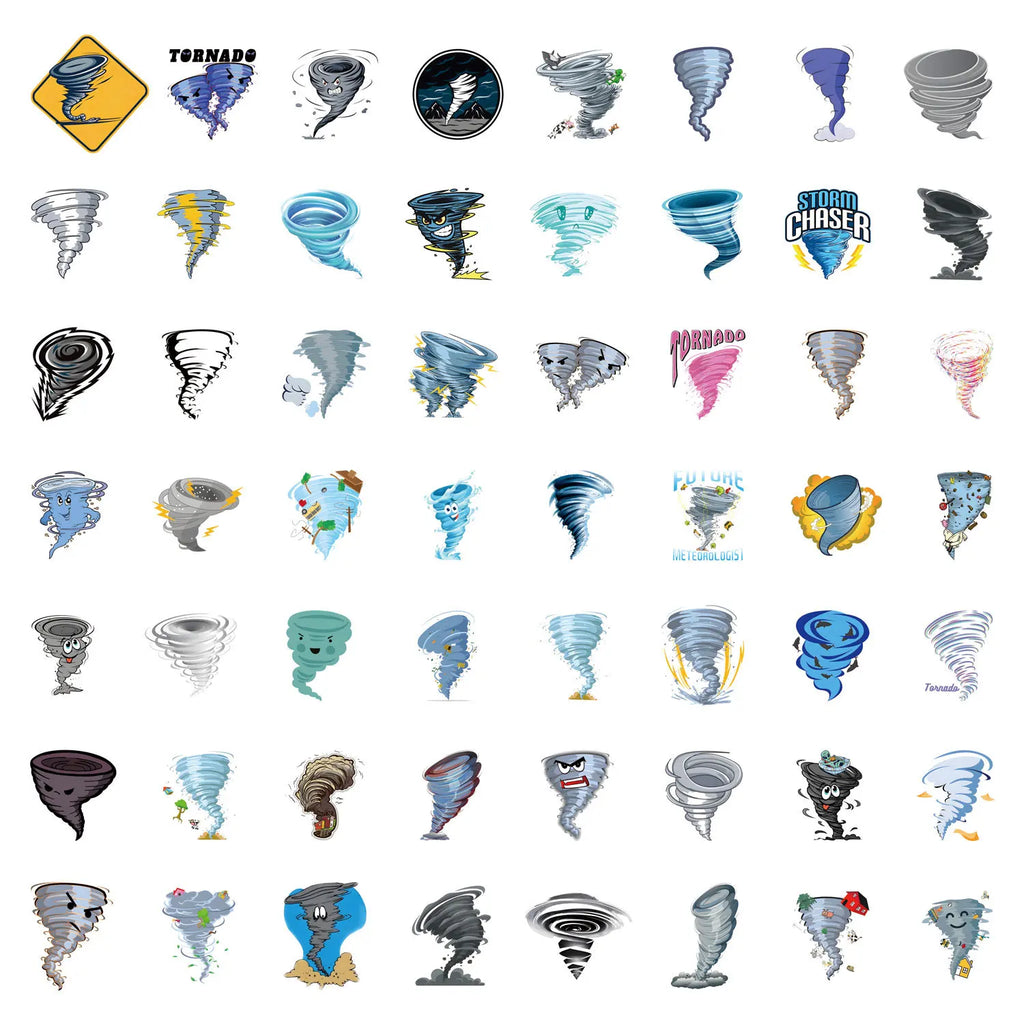 55/110PCS Tornado Cartoon Graffiti Sticker Car Luggage Water Cup Sticker DIY Notebook Stationery Sticker