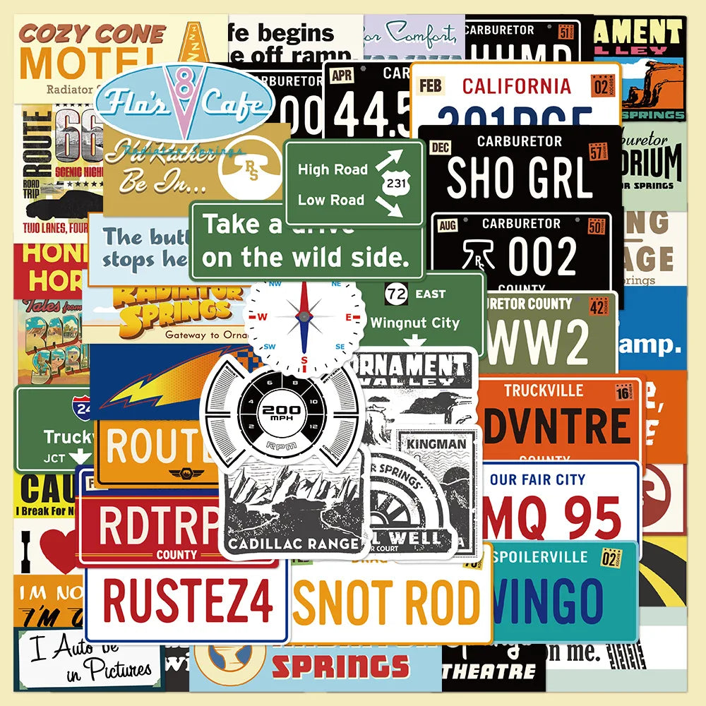 50/100PCS Racing Classic Quote Sticker Waterproof Decorative Luggage Sticker for Stationery Notebook Helmet Car