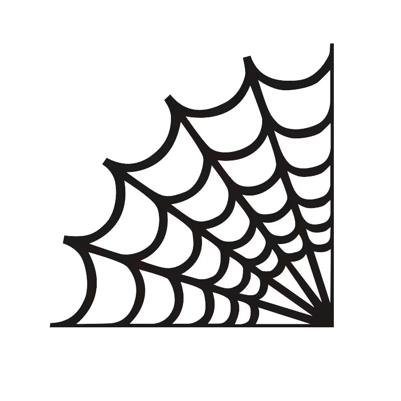 Suitable for Car Windows, Walls, Bumpers, And Laptops, Perfect for Halloween Vinyl Decal Outline of a Spider Web for Corners,