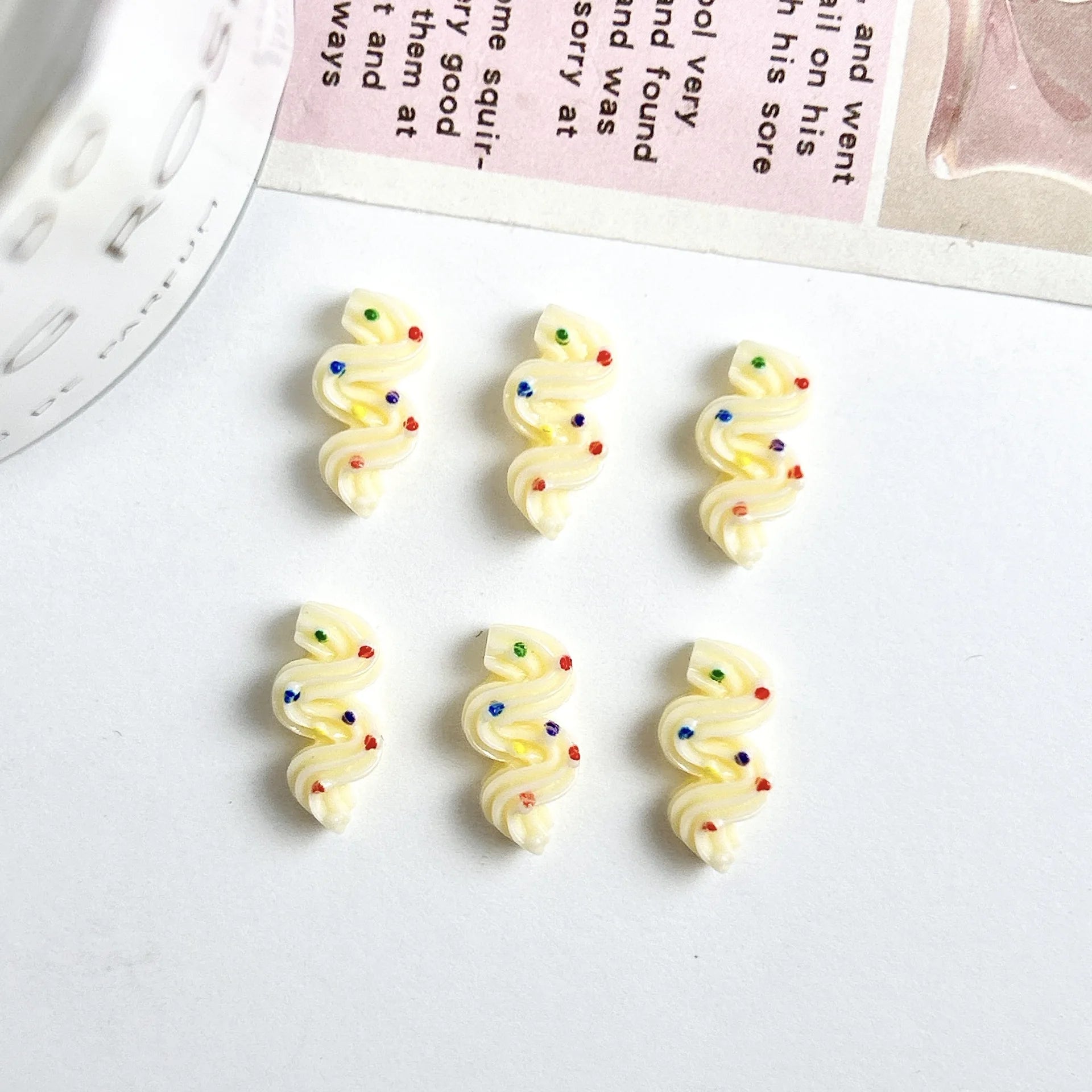10pc Mini multi-color Cream Strips Nail Art Charms Sweet Resin Nail Rhinestone Decorations Kawaii Accessories DIY Manicure Tools