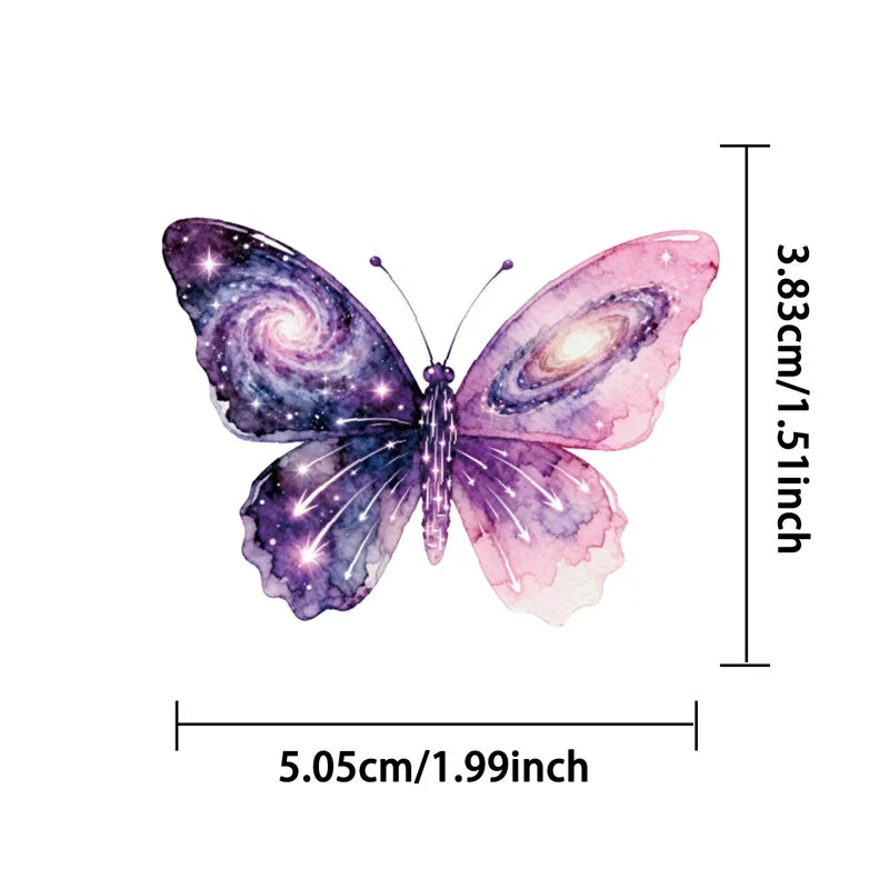 56PCS Kawaii Purple Magic PET Sticky Sticker Aesthetic Tear Open DIY Decoration Scrapbooking School Stationery Supplies