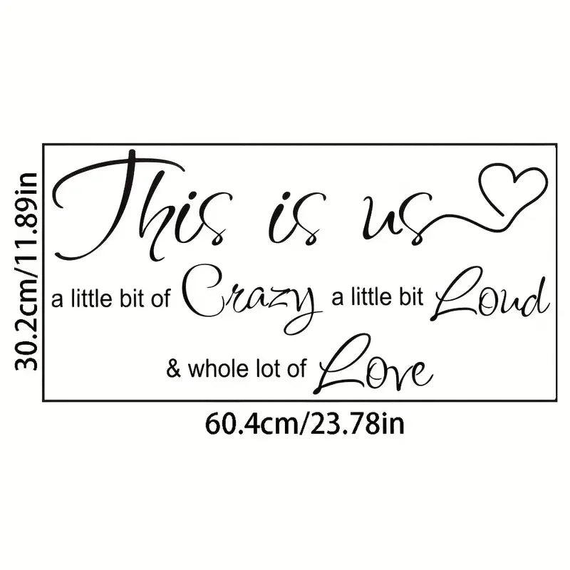 1pc of Self-Adhesive Black English Wall Sticker