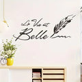 Chic Feather & English Slogan Wall Decal - Self-Adhesive, No Power Needed - Perfect for Living Room, Study, or Entryway Home Dec