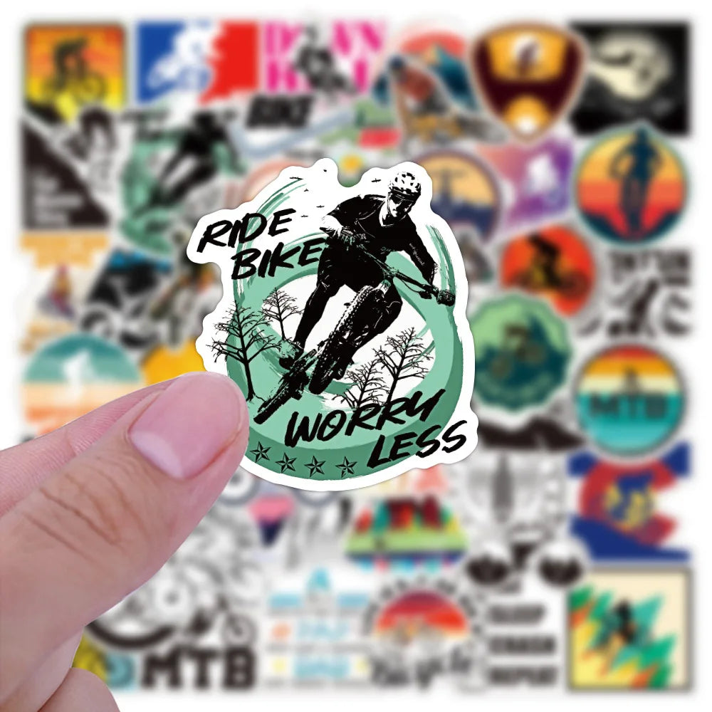 50-Pack Mountain Bike Outdoor Cycling Sport Stickers Notebook Luggage Phone Doodle Decals Sticker