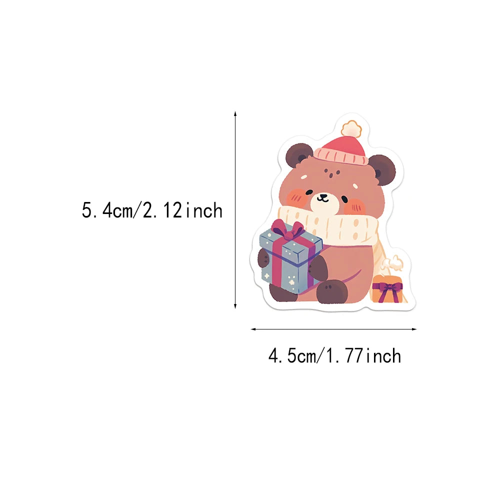 50PCS Winter Cartoon Stickers Exquisite Laptop Materials Phone Cases Laptop Suitcases Water Cups Waterproof Stickers