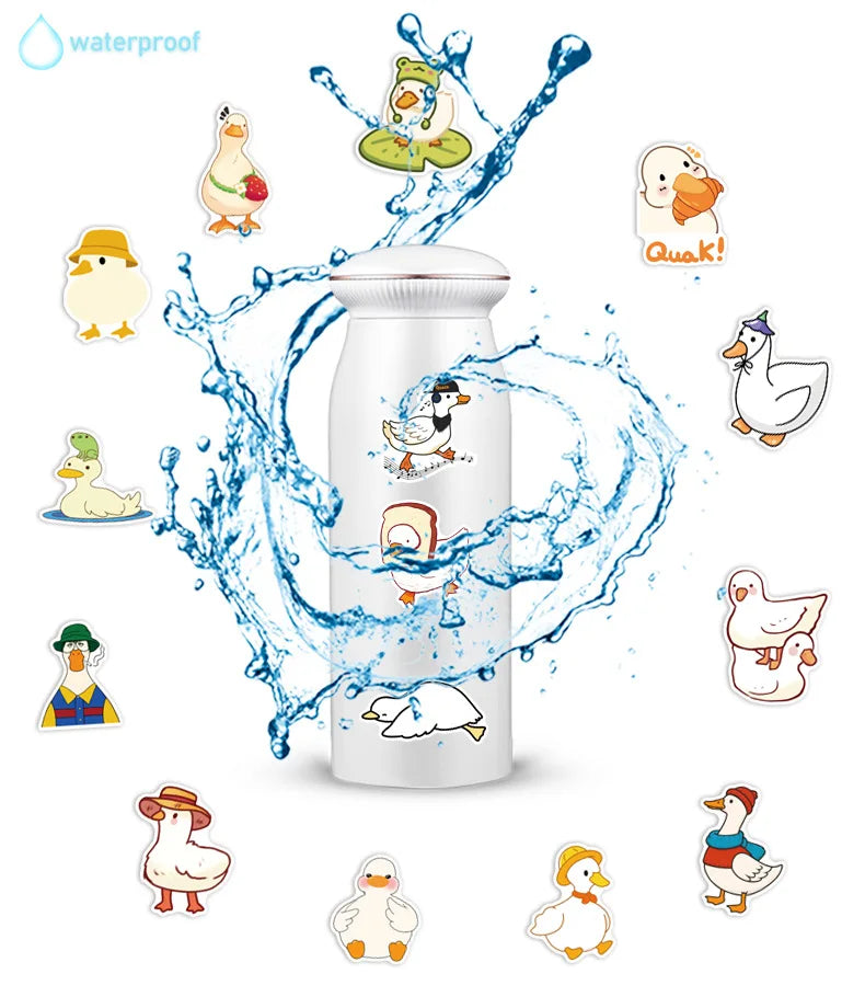 50-Pack Cute Cartoon Duck Creative Stickers DIY Mobile Desktop Organizer Stationery Notebook Decorative Stickers