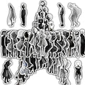 50PCS Minimalist Surrealist Photography Monochrome Sticker Notebook Laptop Notebook Coffee Suitcase Aesthetic Scrapbook Stickers