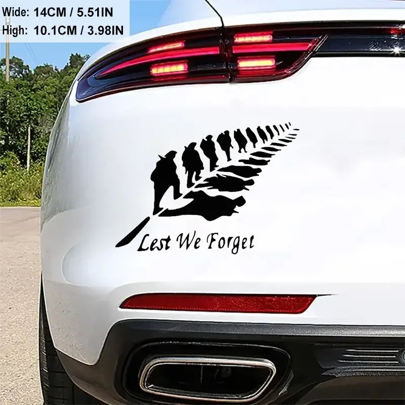 Lest We Forget Soldier Projection Leaf Car Stickers For Laptop Water Bottle Car Truck Van SUV Motorcycle Window Wall Auto Access