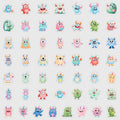 50/100PCS Cute Big Eyes Animal Graffiti Stickers Water Cup Phone Waterproof Stickers Cartoon Big Eyes Animal Stationery Stickers