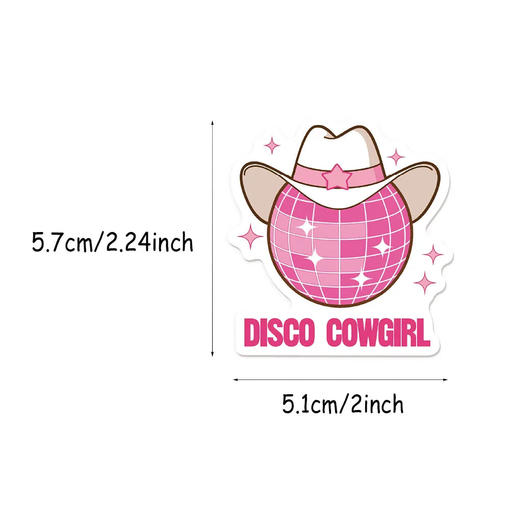 50PCS Disco Cowgirl Creative Decorative Stickers Phone Cases Laptop Cups Speaker Toys Stickers