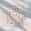 Rabbit and Bear Star Ribbon Ribbon Charms Nail Art Stickers 5D Reliefs Nail Sticker Cartoon Designs Adhesive Nail Decor Stickers