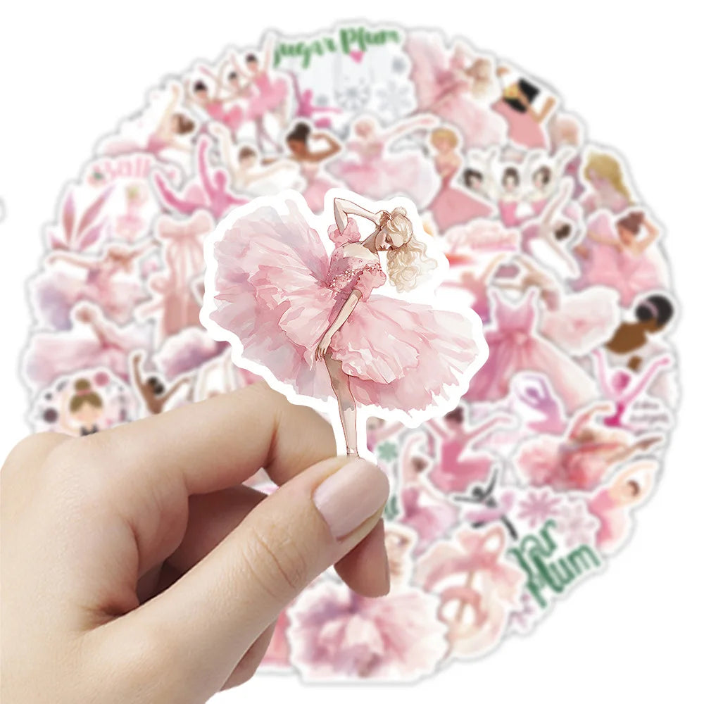 50/100PCS Cartoon Ballet Stickers New Dance Decoration Classroom Bedroom Window Creative Stickers Waterproof Stickers