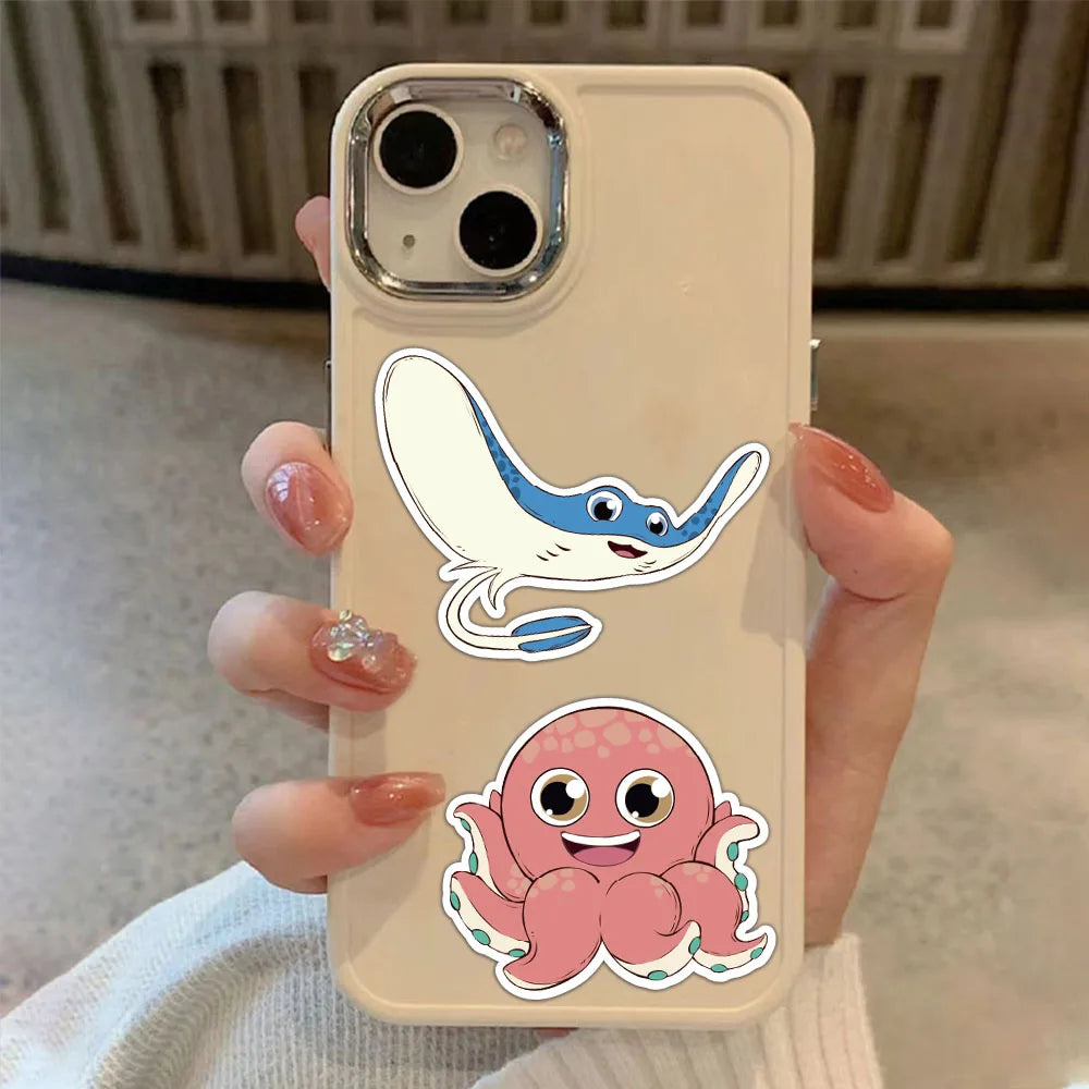 8PCS Cartoon Ocean Fish Animal Face Changing Graffiti Stickers Fun Stickers DIY Phone Case Laptop Water Cup Computer Toy Sticker