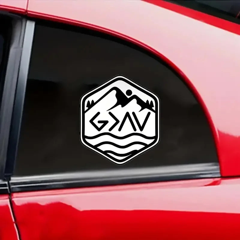 God is Greater Than Highs and Lows up down Vinyl Decal Christian Helmet Sticker, Vinyl Decal, Sticker for Cars, Windows, Laptops