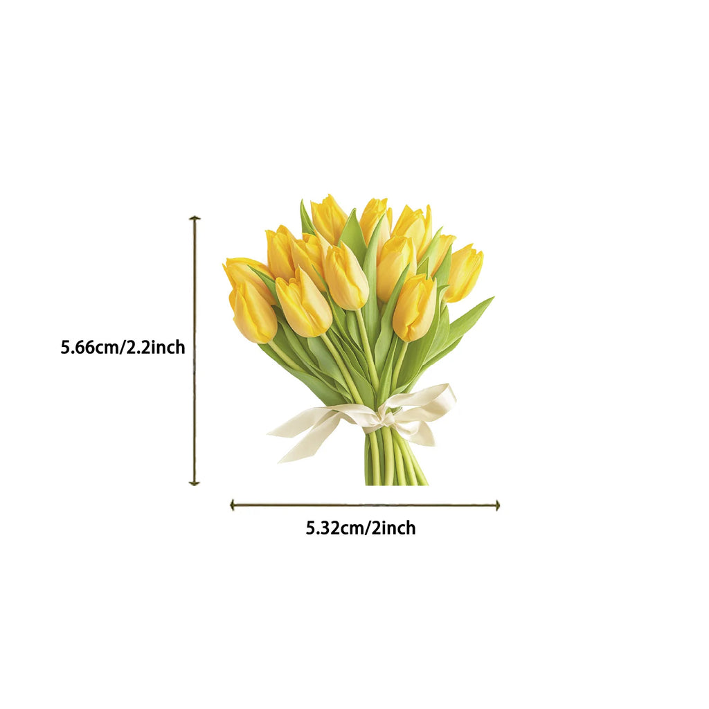 50/100 Tulip Stationery Notebook Pen Holder Sticker Pack Waterproof Transparent PET Decorative Guitar Stickers