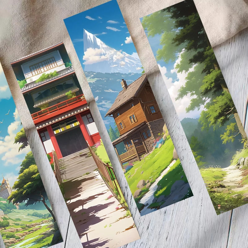 30/60PCS Hayao Miyazaki Manga Style Bookmarks Creative Student Gifts DIY Art Decoration Reading Book Comic Style Cards Bookmark