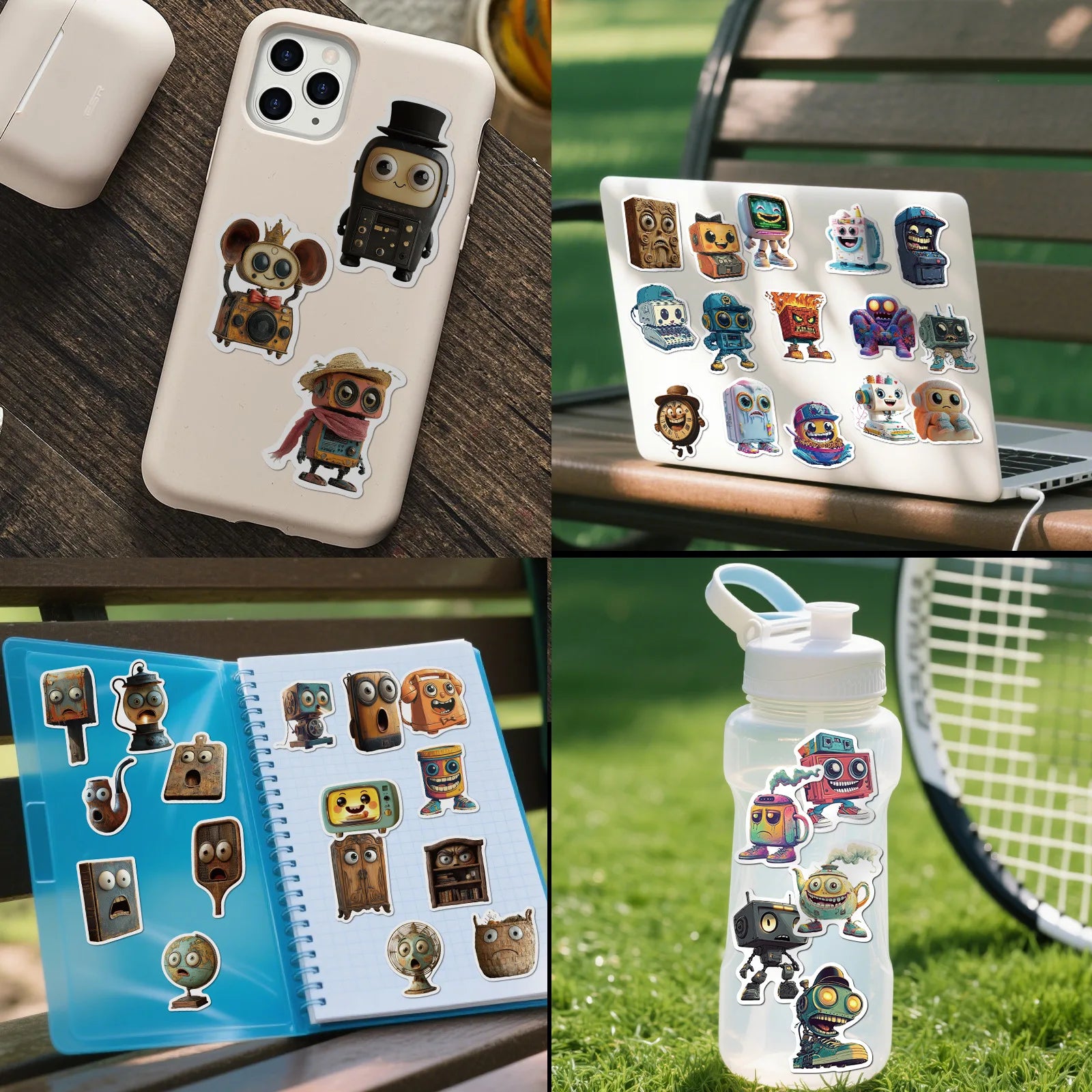 50PCS Cartoon Retro Small Tool Graffiti Stickers Waterproof DIY Hand Account Guitar Skateboarding Luggage Stickers