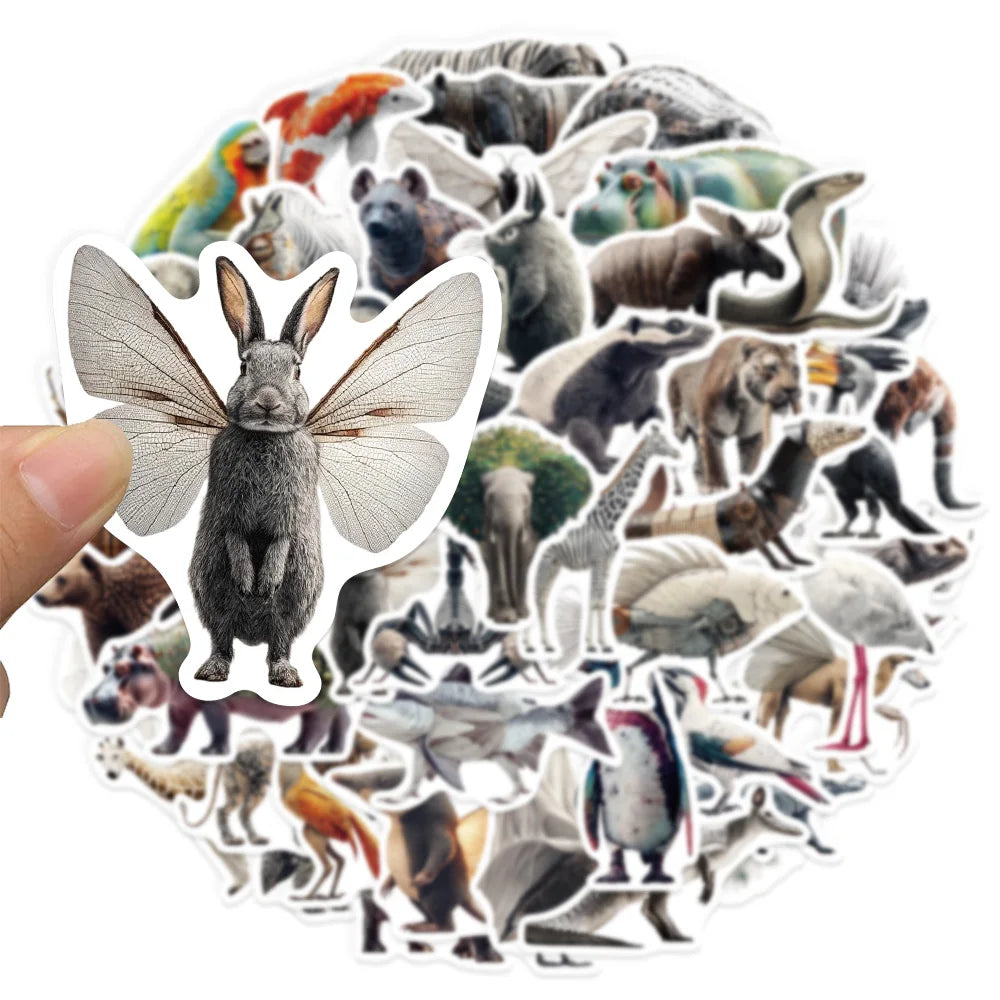 50PCS Zebra Phantom Abstract Fun Animal Graffiti Sticker Manual Clip Thin Water Cup Computer Skateboard Sticker Toy
