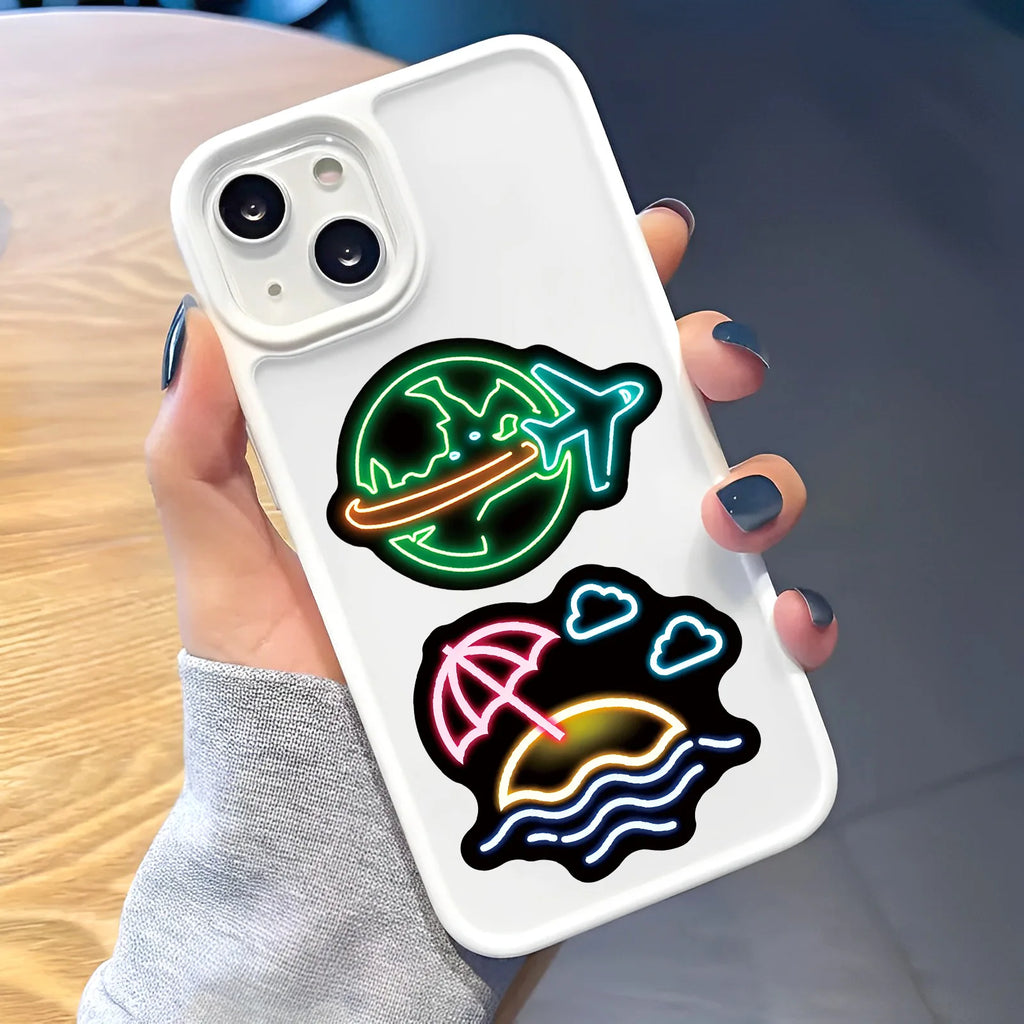 50-Pack Cute Neon Cartoon Graffiti Stickers Waterproof Decorative Decals for Laptop Skateboards Mobiles Suitcases Helmets