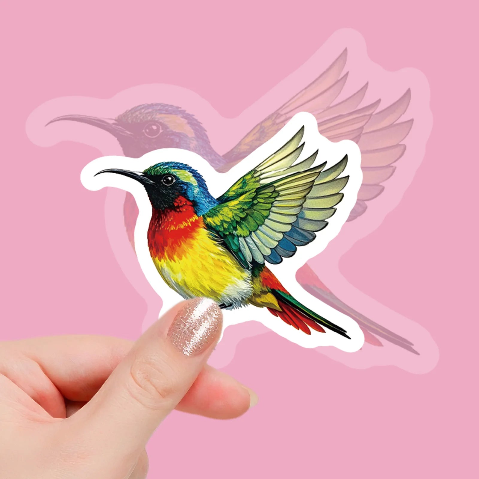 56/112 Pcs Colorful Bird Doodle Stickers Clear Pattern Non Trace Adhesive for Phone Window Fridge Furniture Envelope Decals
