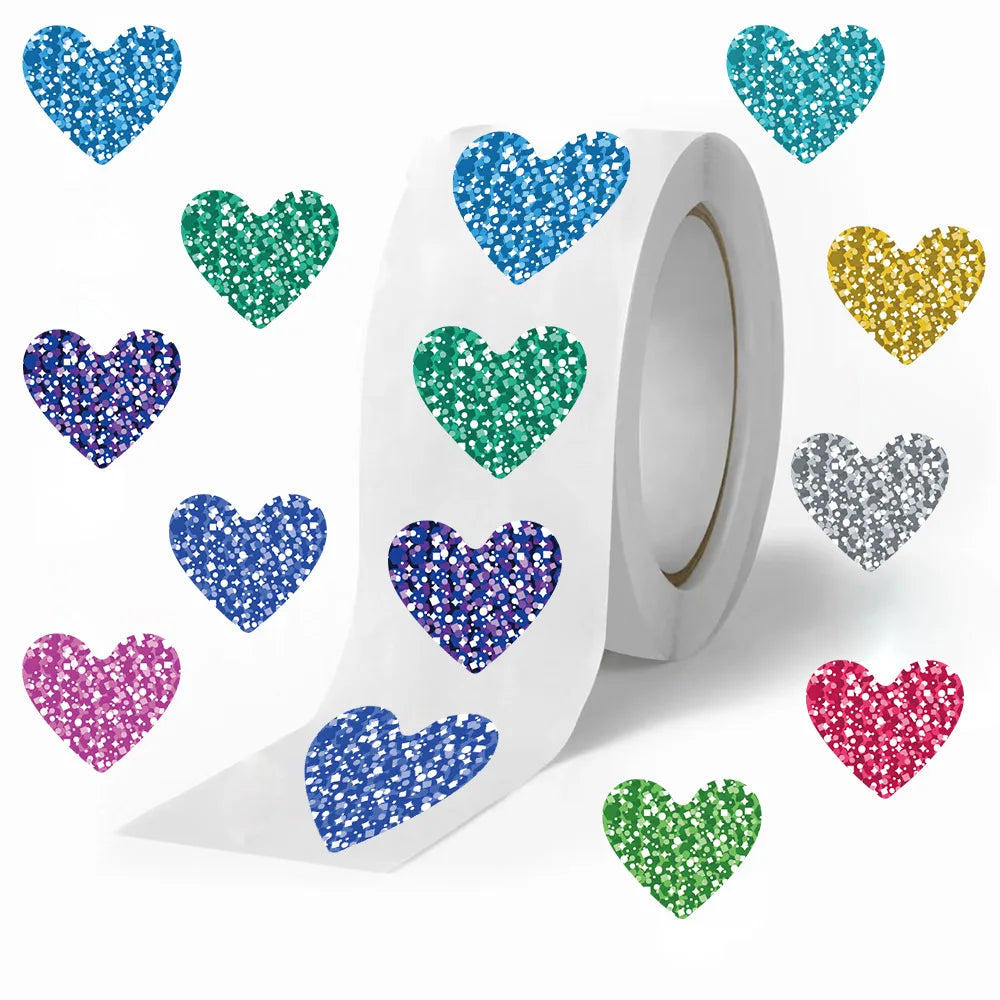 500PCS Roll Adhesive Tape Love Reward Stickers Decorative Envelope Sealing Sticker