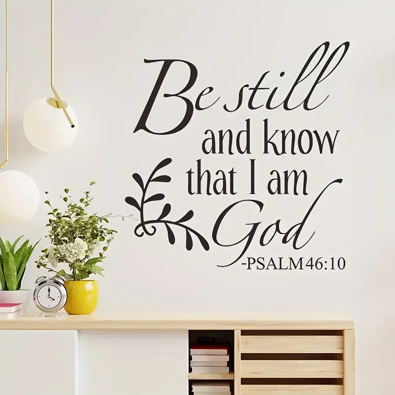 1pc, Wall Sticker, Quotes Words Design Vinyl Decal Be Still And Know I Am God Decor Quote Wall Sticker Motivational Wall Decals