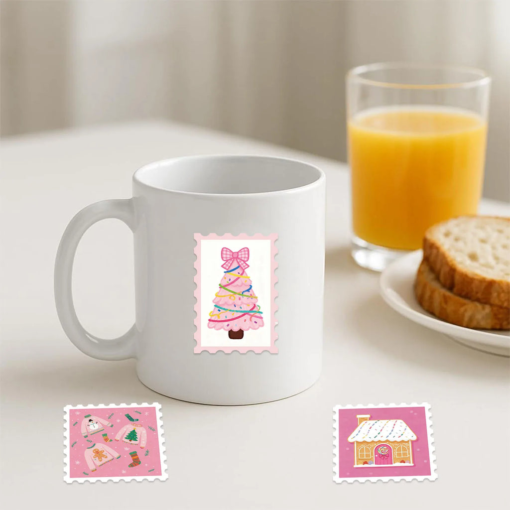 50/100PCS Cartoon Pink Santa Claus Snowman Graffiti Stickers Decorative Guitar Notebook Luggage DIY Waterproof Stickers