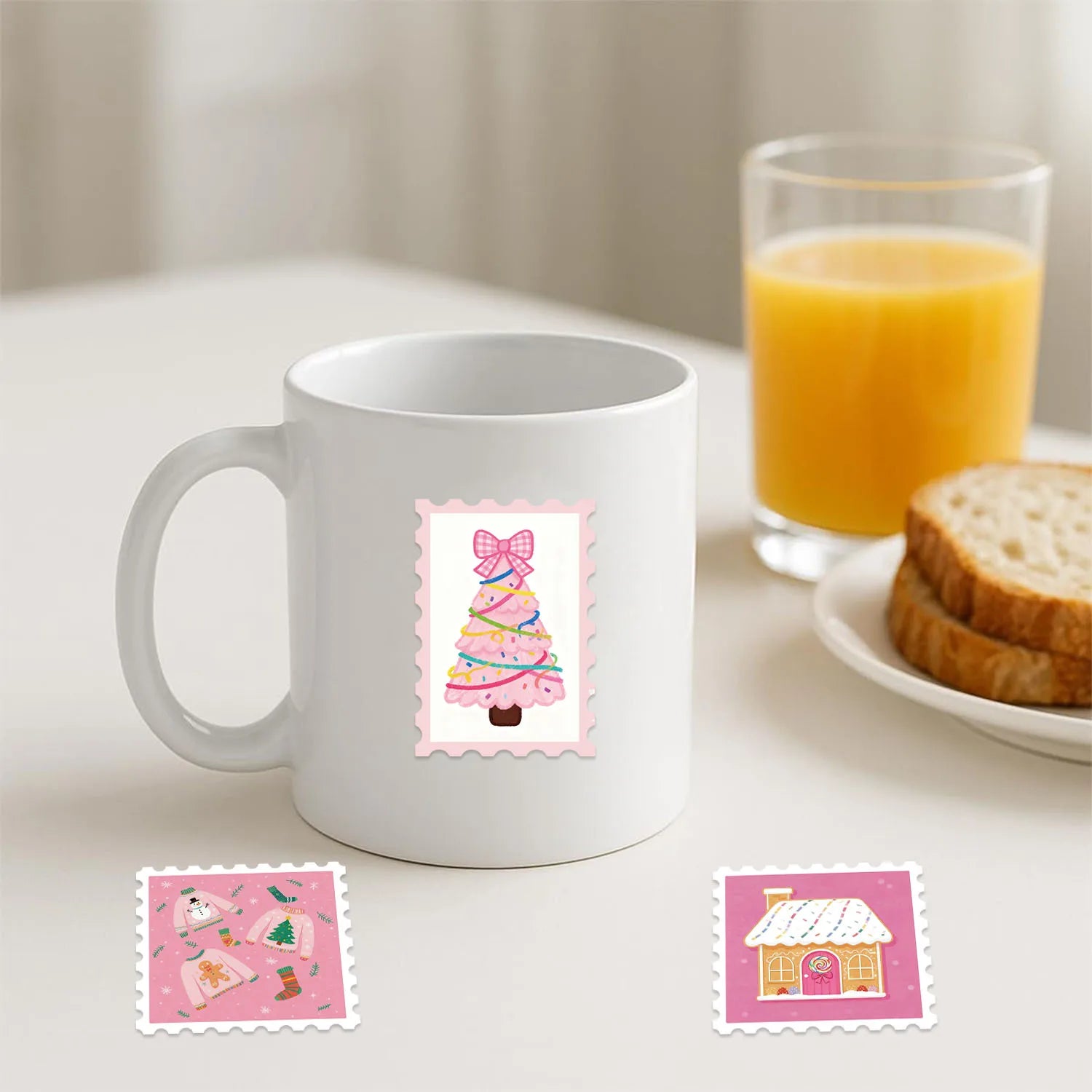 50/100PCS Cartoon Pink Santa Claus Snowman Graffiti Stickers Decorative Guitar Notebook Luggage DIY Waterproof Stickers