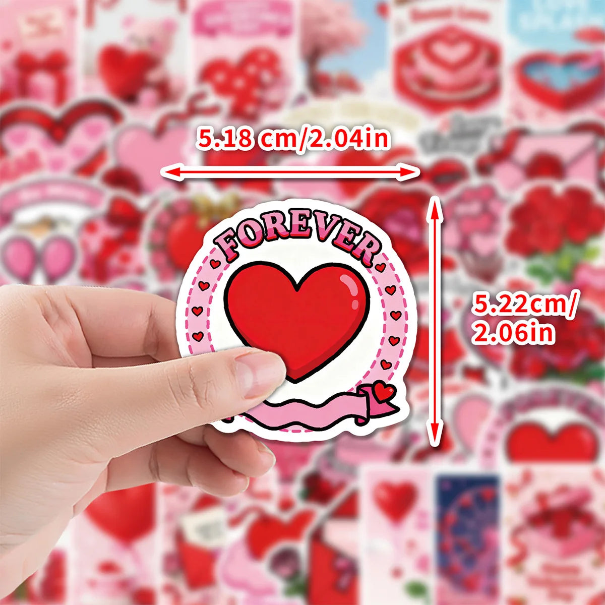 50/100PC Valentine's Day Graffiti Stickers, Water Cups, Luggage Waterproof Decoration Stationery Stickers