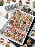 50PCS Transparent Cartoon Christmas Bottle Gift Decorative Stickers DIY Handmade Album Fixed Phone Laptop Sticker Toys