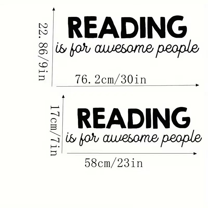 Reading is for Awesome People" Inspirational Quote Vinyl Wall Decal - Perfect for Home, School, Office, or Teen Bedroom Decor